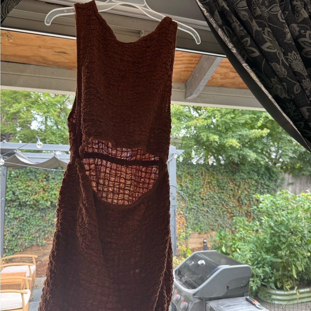 Free People Rust Textured Knit Top